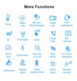 Smart Watch for Elderly Fall Detection GPS Positioning 4G SIM Card SOS Phone Call Heart Rate T