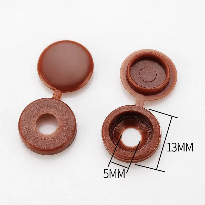 10/50/100Pcs Hinged Plastic Screw Cap Cover Nuts Fold Snap Protective Fixing Cap Button For Car Decorative Nuts Bolts Hardware