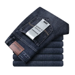 Wthinlee New Business Men's Jeans Casual Straight Stretch Fashion Classic Blue Black Work Denim Trousers Male Brand Clothing