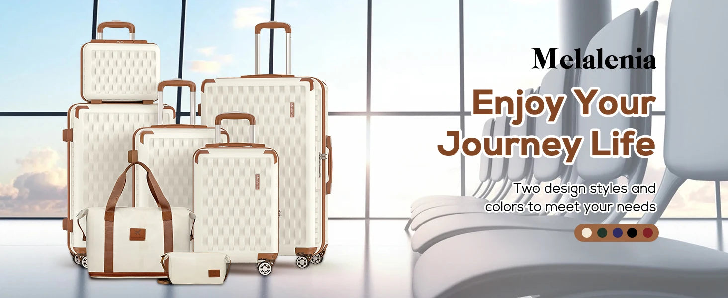 7ce Lightweight Durable Luggage Set, Family Travel Suitcase with TSA Lock and Smooth Spinner Wheels-Pie