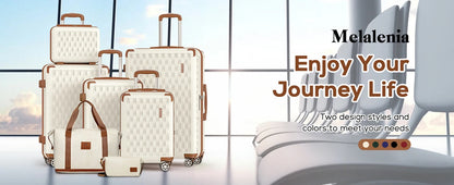 7ce Lightweight Durable Luggage Set, Family Travel Suitcase with TSA Lock and Smooth Spinner Wheels-Pie