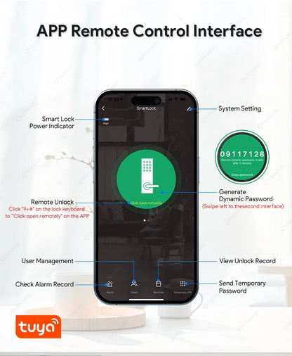 Fingerprint Lock Waterproof Tuya Wifi Remote Control Bluetooth TTLock App Mechanical Electronic Smart Door Lock For home