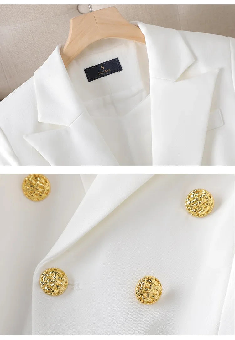 Elegant Women's Fashionable White Western-Style Suit Zihongsuitsuit High-End Business Attire Long-Pants Set For Special Occasion