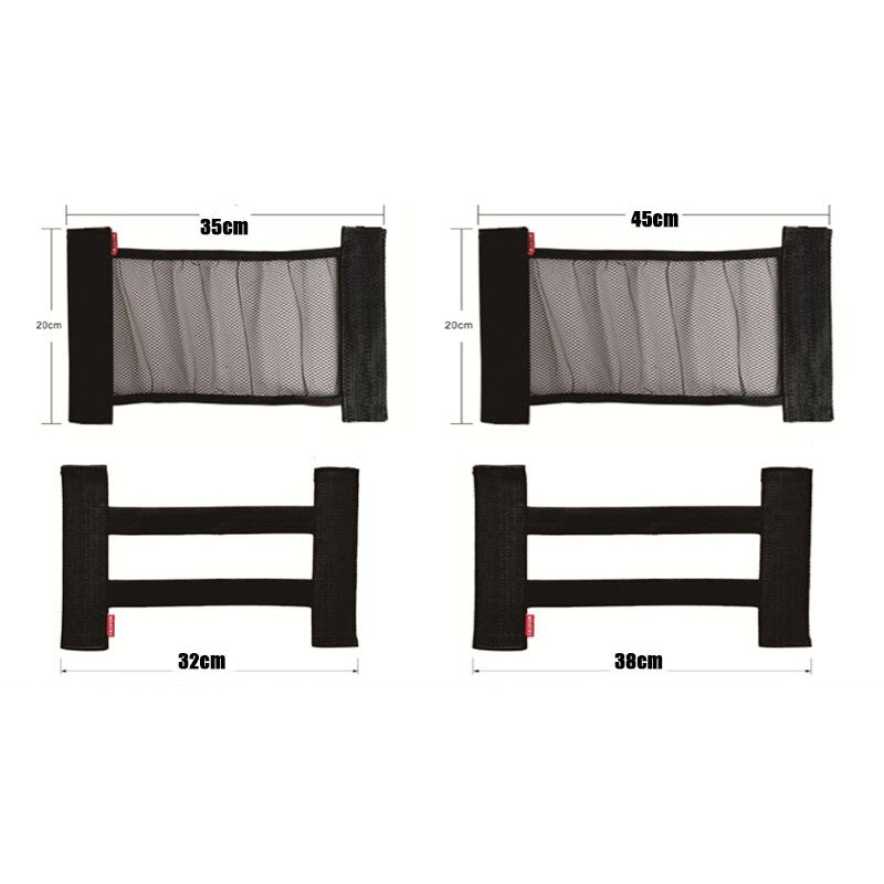 Car Back Rear Trunk Storage Mesh Fixed Straps Car Interior Organizer Extinguisher Storage Net Seat Back Fixing Bag