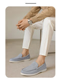 Men's Flat Loafers 2025 Frosted Suede Flat Shoes Comfortable Non-Slip Fashion Loafers Lightweight Trendy Outdoor Casual Shoes