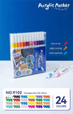 Acrylic marker pen set/12-60 colors/multi-purpose art watercolor pen/quick drying/student painting marker/stationery supplies