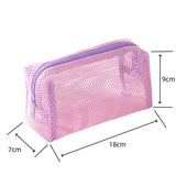 Fashion Mesh Cosmetic Bag Dopamine Large Capacity Lipstick Makeup Bag Transparent Travel Toiletry Bag Travel