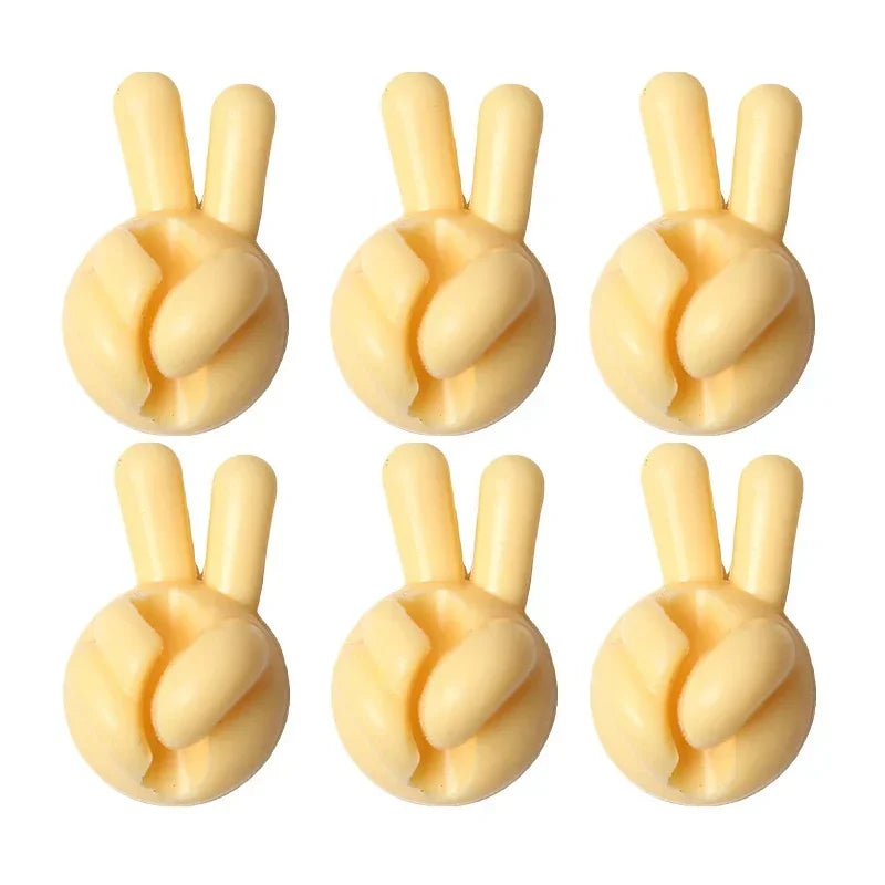 Finger Shape Cable Clips Holder Cute Charging Cord Management Home Office Car Desk Tidy Self-Adhesive Cable Winder Organizer