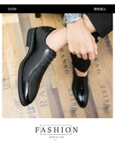 New Red Sole Brogue Shoes Men Black Business Men's Formal Shoes Lace-up Round Toe Spring/Autumn