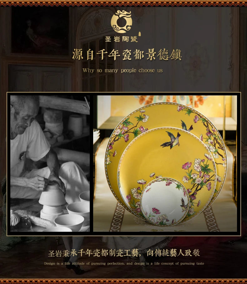 Fine Bone China Plates Dinner Sets Ceramics Luxury Breakfast Dinnerware Gift Women Vajillas Completa Ceramica Luxury Tableware