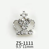 10pcs New Crown Alloy Zircon Nail Art Charms Silver Shiny Crystals Jewelry Hot Sale Nails Decoration 3D Manicure Accessories %2
