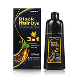 Shampoo de Coloração Instantânea Meidu 3 em 1 – Cor Preto Natural para Homens e Mulheres – Tinta de Cabelo à Base de Ervas (Opções: Castanho, Roxo)