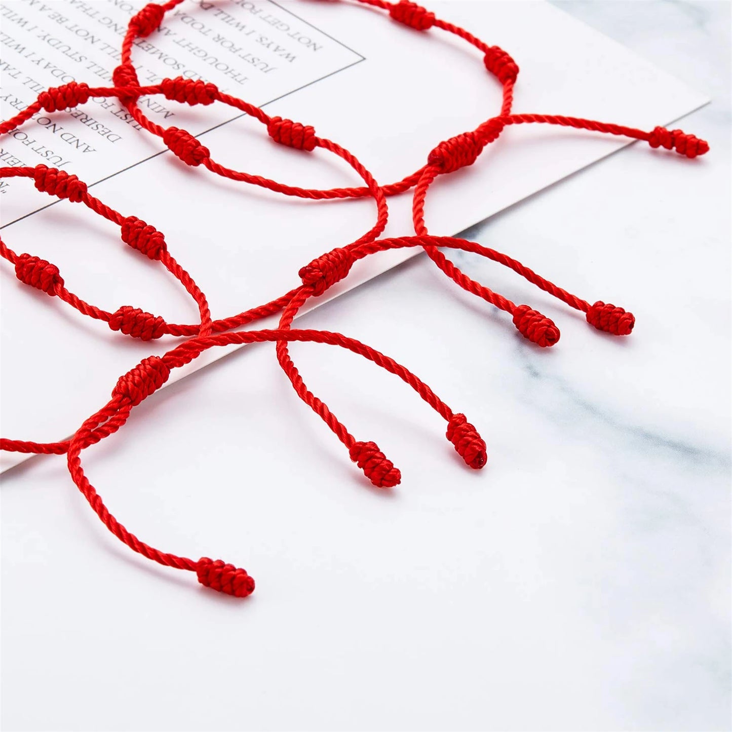 2 Pieces Red String Handmade Bracelets Black Cord Bracelet Adjustable Kabbalah Red Knot String Bracelet Amulet for Protection