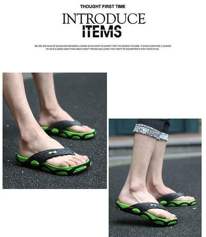 Men's Summer 2025 Trendy Flip Flops Beachwear Slippers Anti-slip Deodorant Casual Shoes Plastic Slip-On Sandals for Adults
