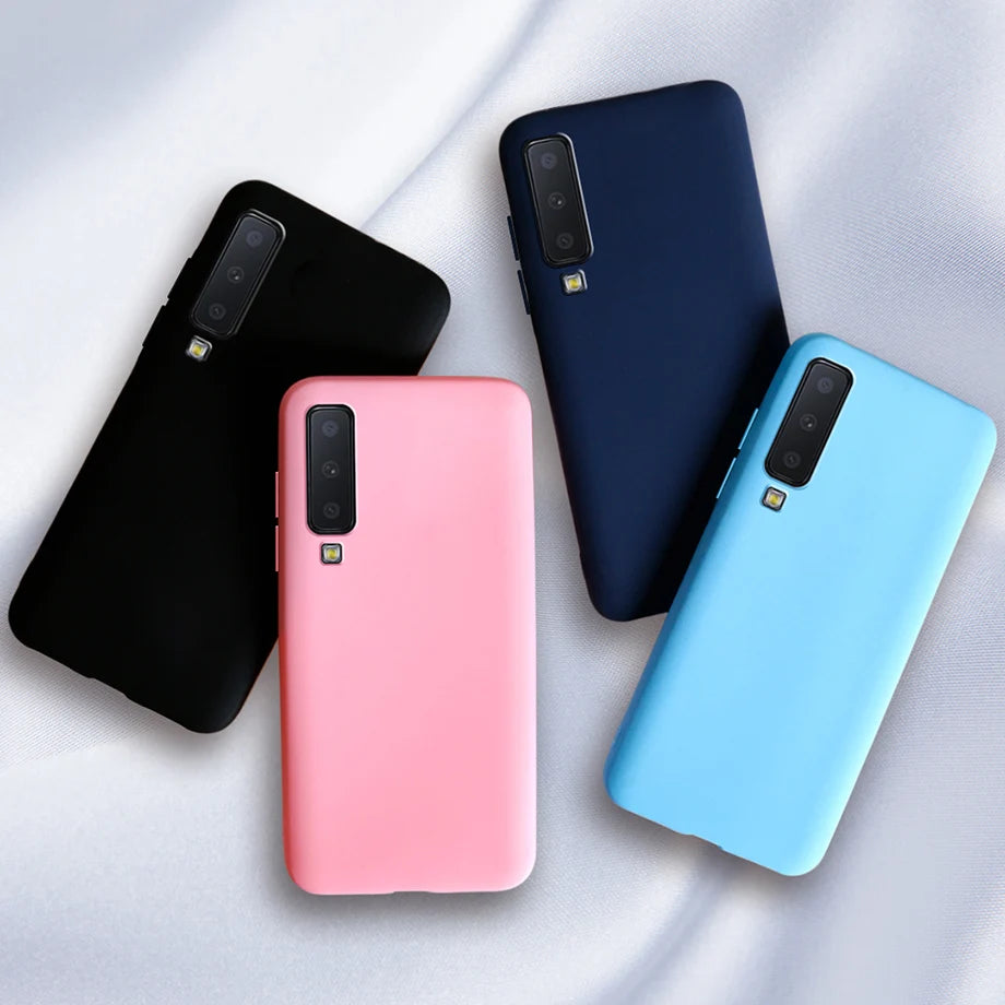 Funda para teléfono Samsung Galaxy A7 2018, carcasa de silicona mate suave para carcasa trasera Samsung A7 2018 A750 A750F
