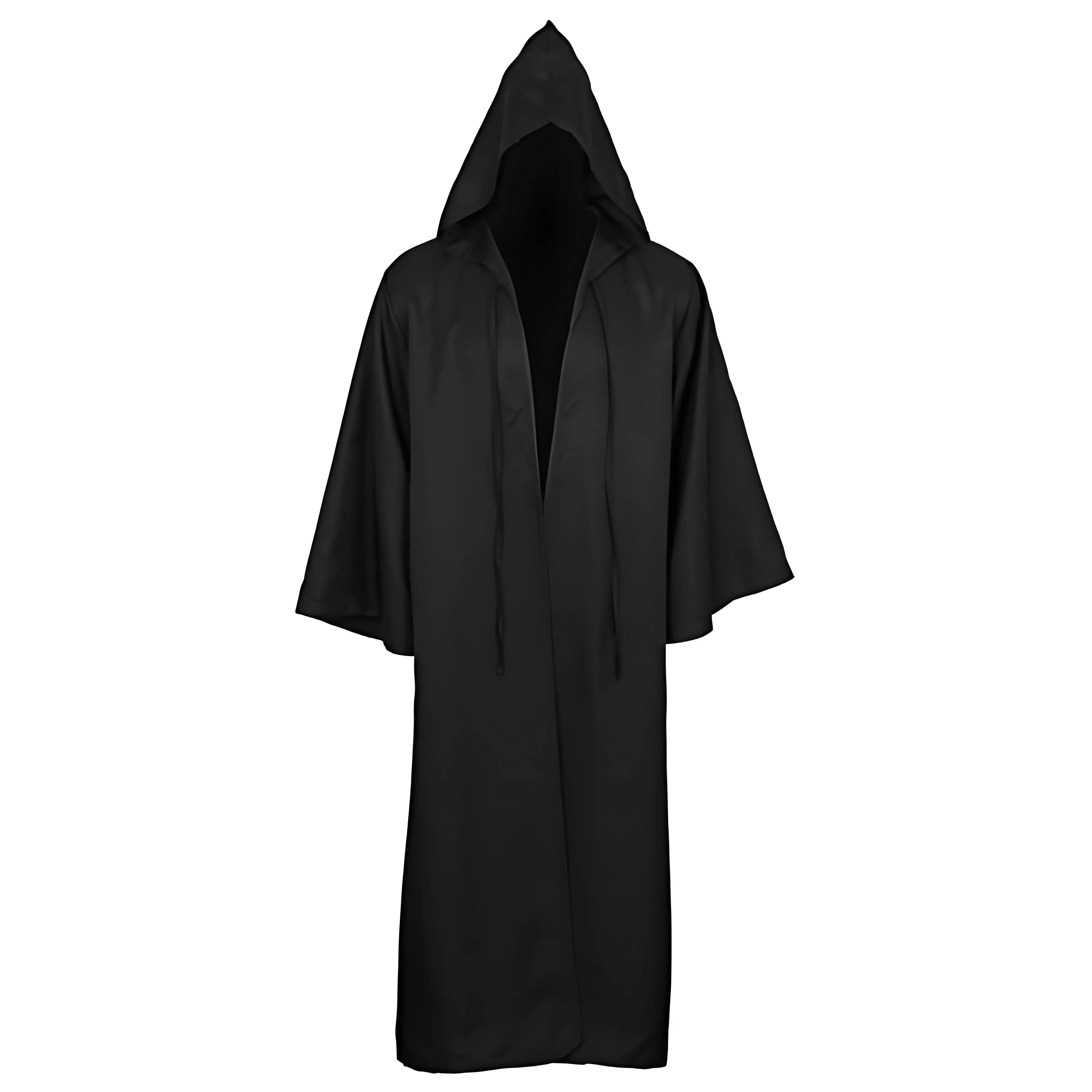 Capa Preta Unissex com Capuz – Estilo Bruxa/Mago – Ideal para Cosplay, Festas, Apresentações e Decoração
