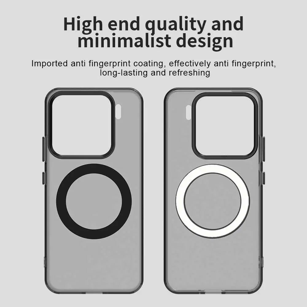 Magnetic Wireless Charging Case For Xiaomi 15 Mi 14 14T Pro Cover Candy Colors Transparent Back Shell Coque