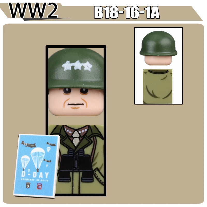 WW2 Military Soldier Figures Building Blocks Soviet British Army German Camouflage Warrior Infantry Accessories Bricks Toys Gift