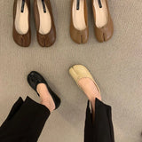Women Flats Tabi Ninja Shoes Woman Ladies Microfiber Leather Comfy  Flats Split Toe Slippers Soft Bottom Loafers Solid Brief La