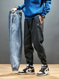 Big Size Men's Jogger Jeans 6XL 7XL 8XL Streetwear Black Blue Casual Denim Cargo Pants Stretch Cotton Taper Jeans Baggy Trousers