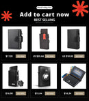 YATBEST Card Holder Wallet  Slim Minimalist Pop Up Leather Men Wallets RFID Blocking Metal Bank Card Case with Coins Pocket