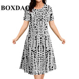 9XL Plus Size Short Sleeve Dresses For Women 2026 Fashion Summer Dot 3D Print Round Neck Dress Female Casual Oversized Clothing