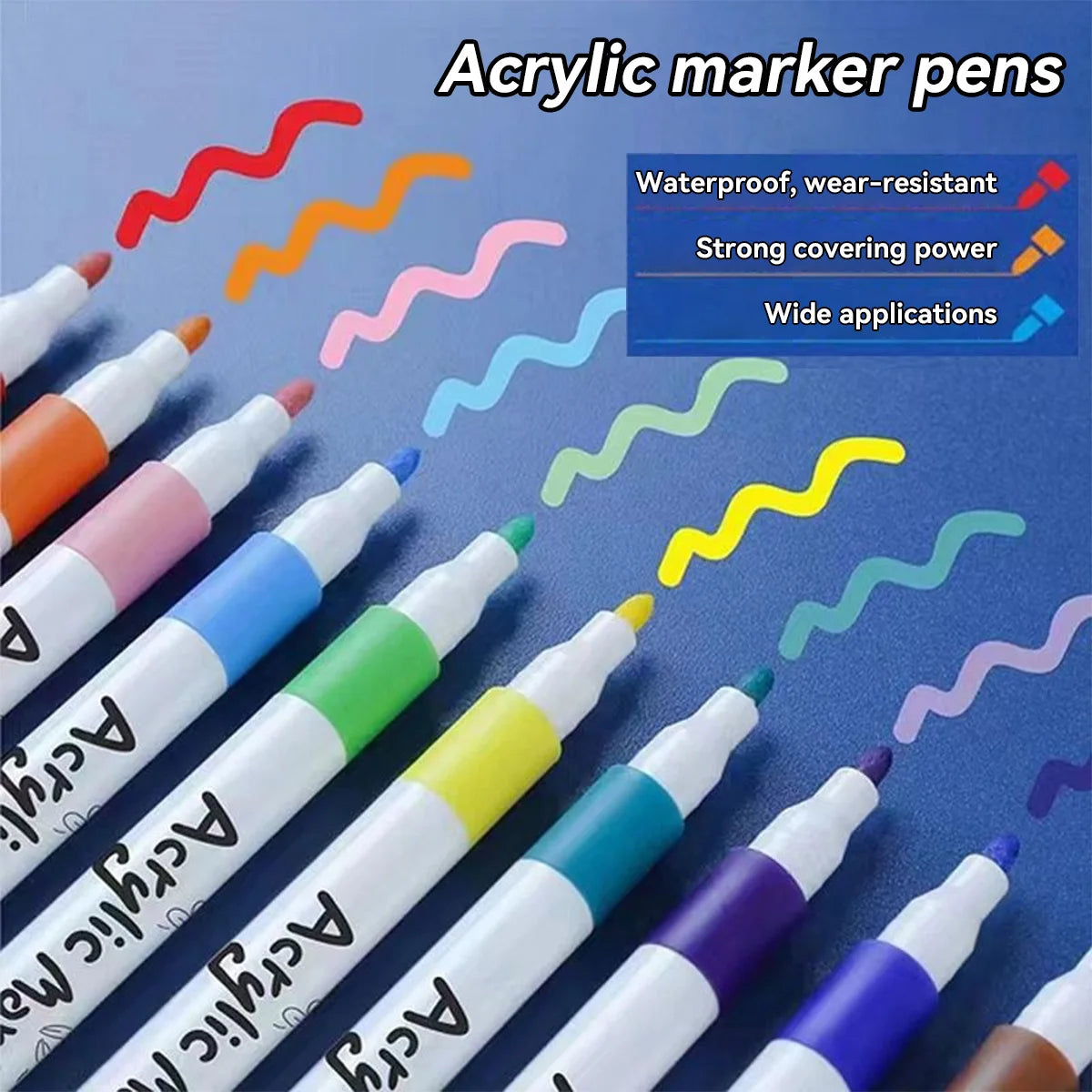 Acrylic marker pen set/12-60 colors/multi-purpose art watercolor pen/quick drying/student painting marker/stationery supplies