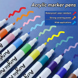 Acrylic marker pen set/12-60 colors/multi-purpose art watercolor pen/quick drying/student painting marker/stationery supplies