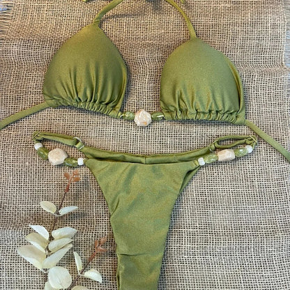 Bikini Push Up 2024, traje de baño sexy para mujer, traje de baño femenino, conjunto de bikini sexy, bikini brasileño, traje de baño sólido brillante, ropa de playa
