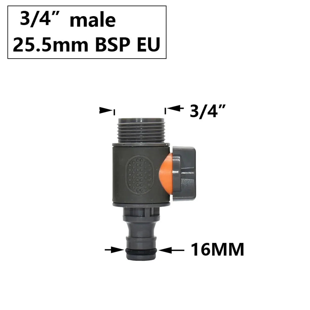Conector rápido para manguera de jardín, acoplador de tubería de 1/2, 3/4 y 1 pulgada, conector de agua de parada, junta de reparación de 16/20/32 mm, accesorio para sistema de riego