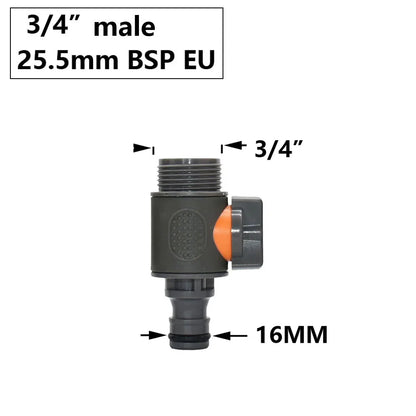 Conector rápido para manguera de jardín, acoplador de tubería de 1/2, 3/4 y 1 pulgada, conector de agua de parada, junta de reparación de 16/20/32 mm, accesorio para sistema de riego