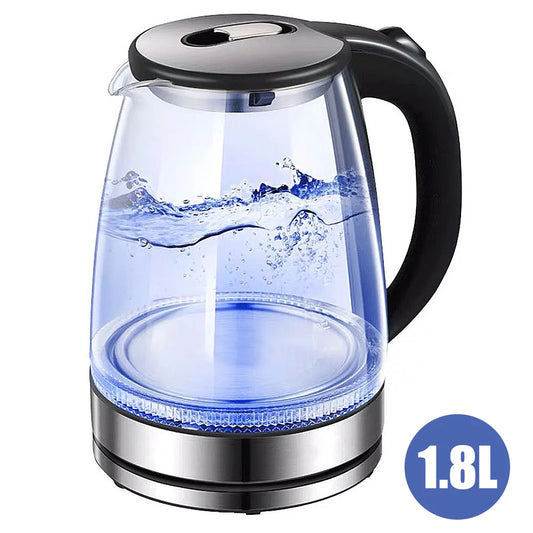 220V 1.8L Electric Kettle Glass Tea Kettle 1500-1800W Water Boiler Home Kitchen water heater, Boil-Dry Protection
