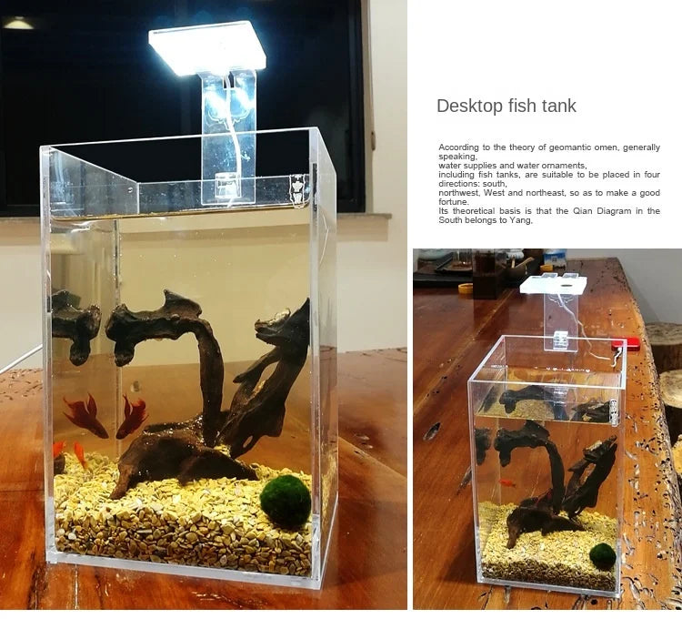 Acrylic Ultra White Fish & Aquatic Pets Tank Open Aquarium Light Table Top Small Rectangular Water Plant Turtle Tank Customized