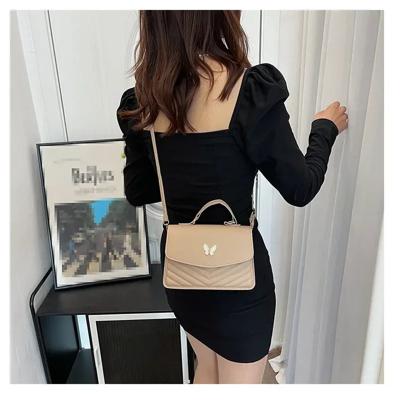 PU Versatile and Fashionable Portable Small Square Bag Single Shoulder Crossbody Bag Luxury Designer Handbag Women's Bags