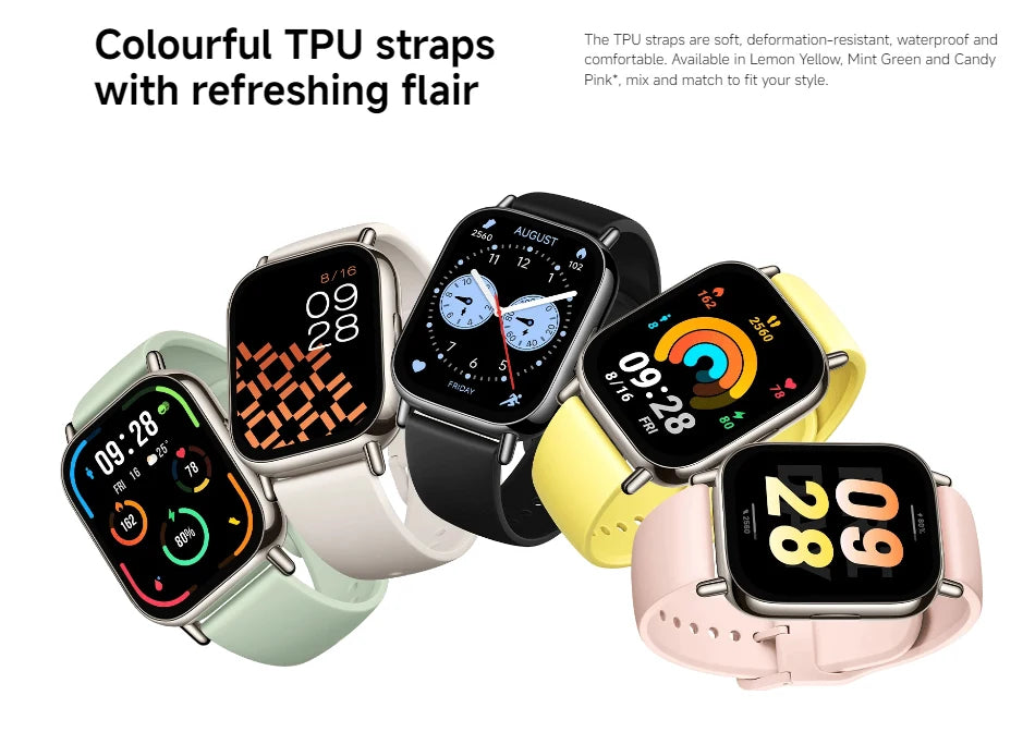 Global Version Xiaomi Redmi Watch 5 Lite 1.96'' AMOLED display 18-Day Battery life Built-in GNSS 5ATM Bluetooth® calling