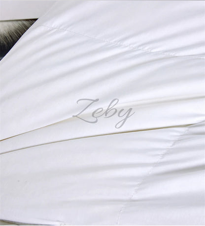 High Grade 100% White Goose Down Quilt Winter Warm Feather Duvet Queen King Cozy Lightweight 3D Bread Comforter Pinch Pleated
