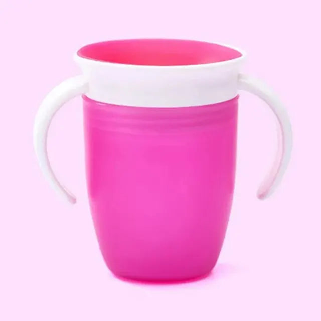 Bebê aprendendo beber copo com alça dupla tampa flip, 360 graus podem ser girados, Leakproof, bebês copos de água, garrafa