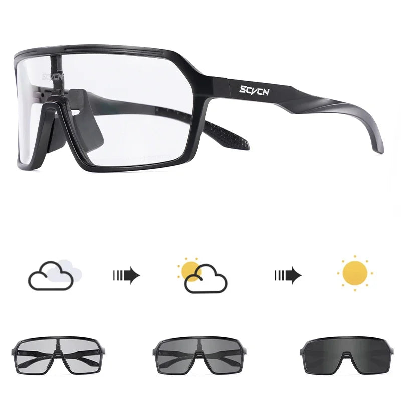 SCVCN Photochromic Sunglasses for Men Fashion Outdoor Sports Bicycle Cycling Glasses Woman Riding Goggles Eyewear Accessories