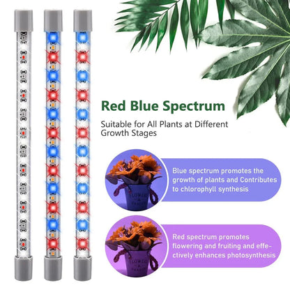 10w 72 led planta crescer luz usb phyto lâmpada espectro completo regulável 3/9/12h temporizador phytolamp para mudas flor ajustável usb
