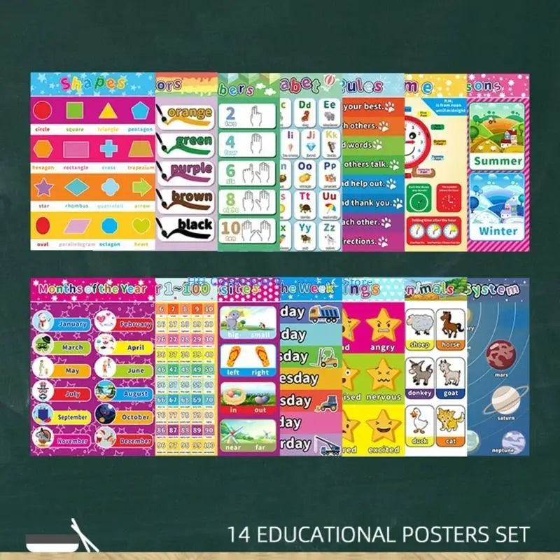 C4DC English Words Vocabulary Learning Chart Cartoon Picture Kids Early