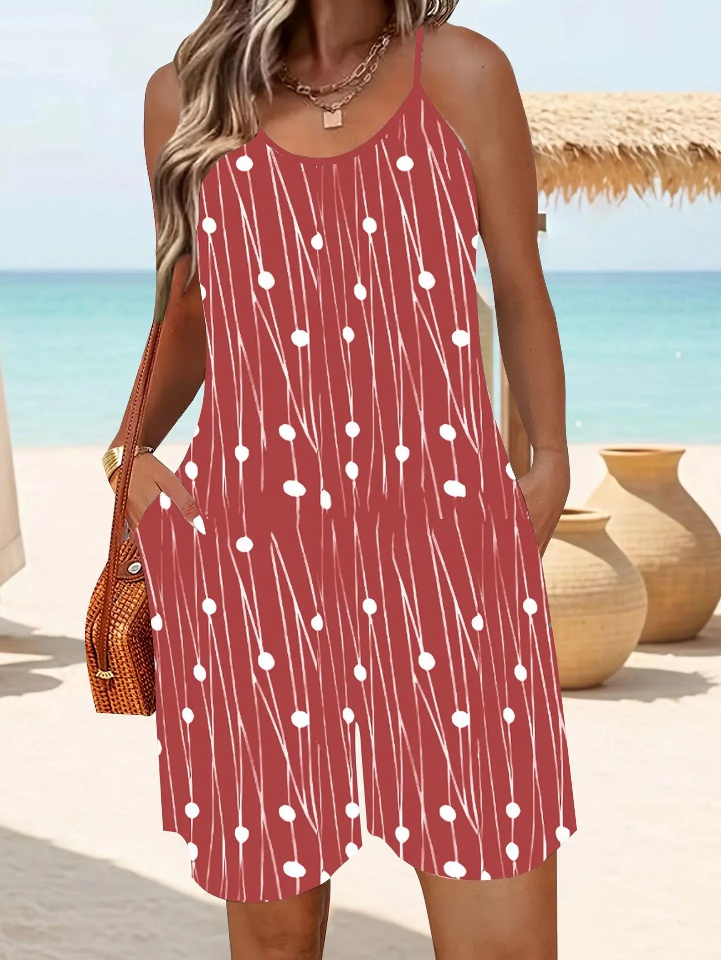 Summer Ethnic Women's Jumpsuit Fashion Tie Dye Striped Print Short Playsuits Elegant Strap Shorts Plus Size Romper Casual Beach