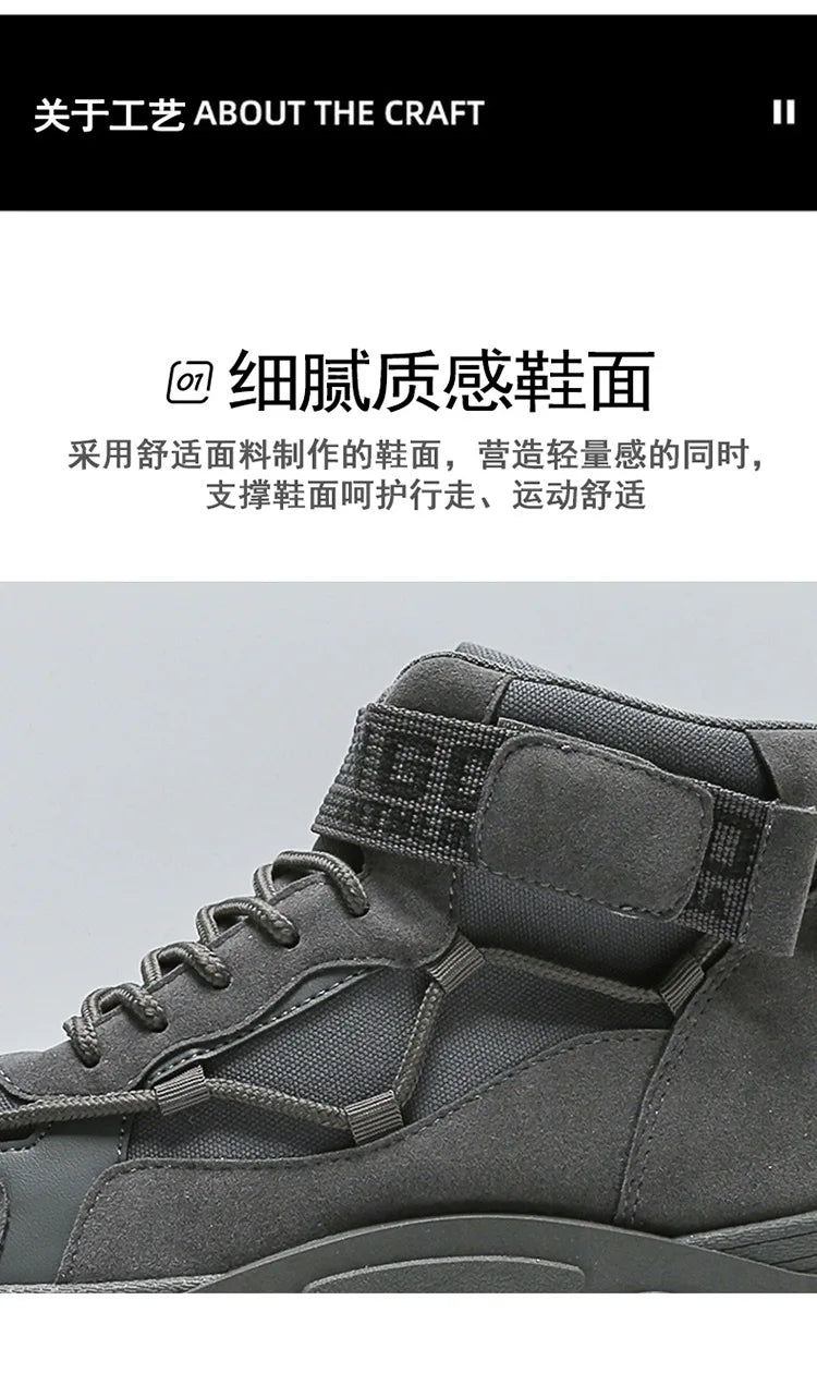 Men's Boots Tactical Combat Boots for Men Outdoor Hiking Winter Shoes Lightweight Non-Slip Men's Desert Ankle Boots Bota