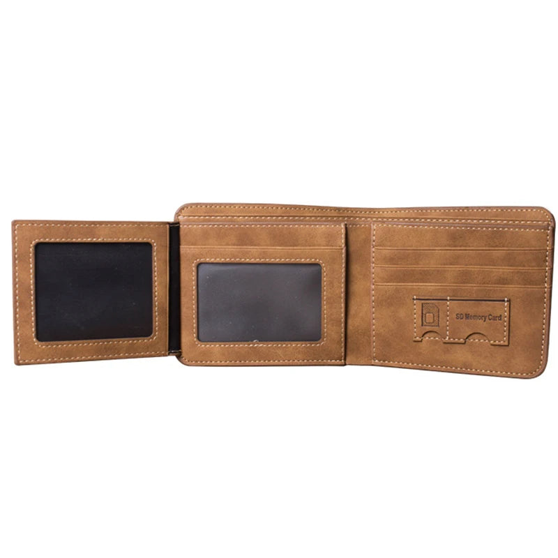 Men's Wallet Leather Billfold Slim Hipster Cowhide Credit Card/ID Holders Inserts Coin Purses Luxury Business Foldable Wallet