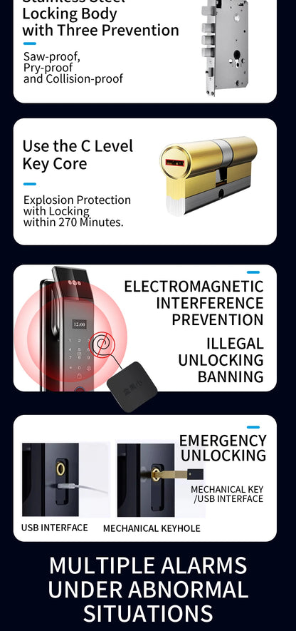XSDTS Wifi Tuya APP Face Recognition Smart Door Lock With Camera Video Call Voice Intercom Digital Door Lock Automatic Door Lock