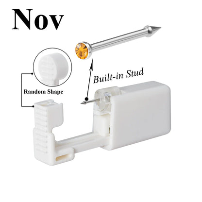 1 Unit Disposable Safe Sterile Piercing Unit For CZ Nose Studs Piercing Gun Piercer Tool Machine Kit Earring Stud Body Jewelry