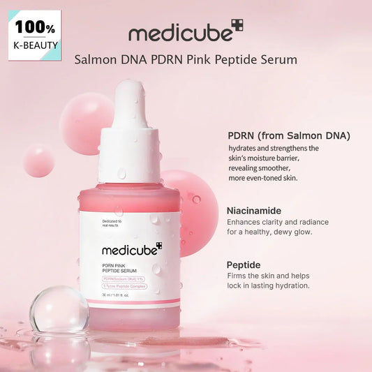 Medicube Salmon DNA PDRN Pink Peptide Serum,Smooth&Fast-Absorbing,Refreshing&Non-Sticky,Korean Skincare,K-Beauty,Korean Makeup