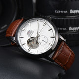 Orient Double Lion Watch Japanese Fully Automatic Mechanical Watch Hollowed Out Business Men's Watch Leather Strap