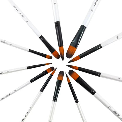 6pcs/set Artist Paint Brushes Two-tone Nylon Tips Artist Paint Brush For Acrylic Oil Watercolor Acrylic Paint Body Face Rock Art
