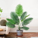 52-125cm/49.2in  Artificial Palm Tree Tropical Fake Plant Green Plastic Palm Leaf Branches Suitable for Home Garden Decoration