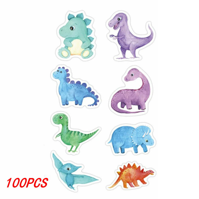 100-500pcs 1'' Round Dinosaur Stickers for Teacher Reward Stickers School Supplies Animal Incentive Roll Sticker for Home